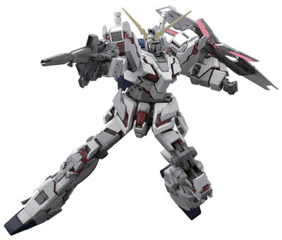 Posing grey Gundam Unicorn with a rifle in right hand, shield on left arm. Posing grey Gundam Unicorn with a rifle in right hand, shield on left arm.