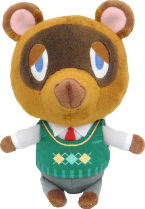 An Animal Crossing plush of Tom Nook