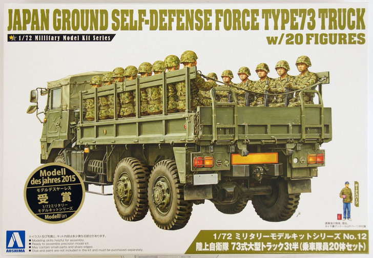 Box art of Type 73 Japanese ground defense personnel carrier, with 20 included soldiers. Box art of Type 73 Japanese ground defense personnel carrier, with 20 included soldiers.