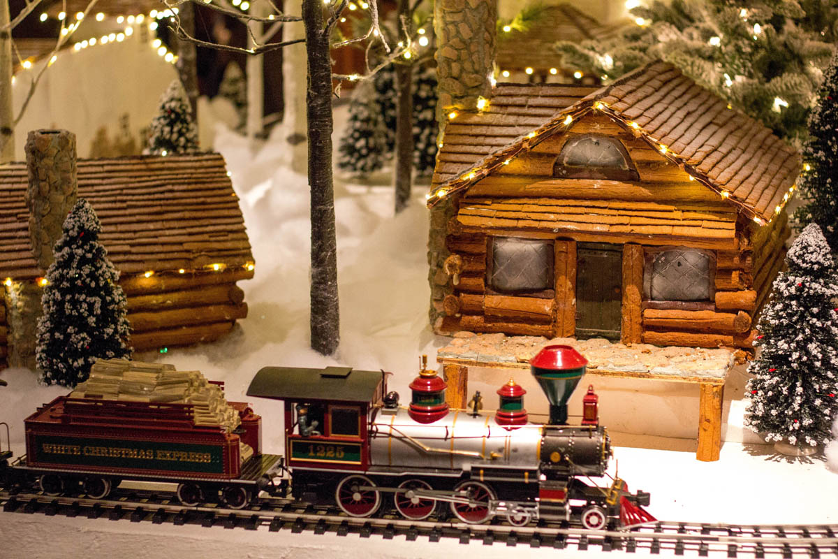Christmas train model set Christmas train model set