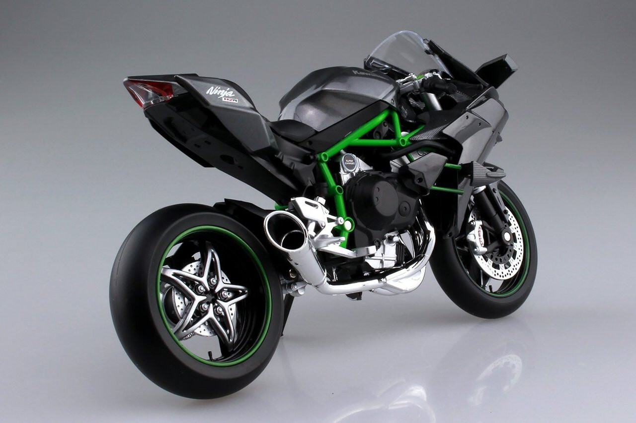 A sleek but sturdily built motorcycle by Kawasaki