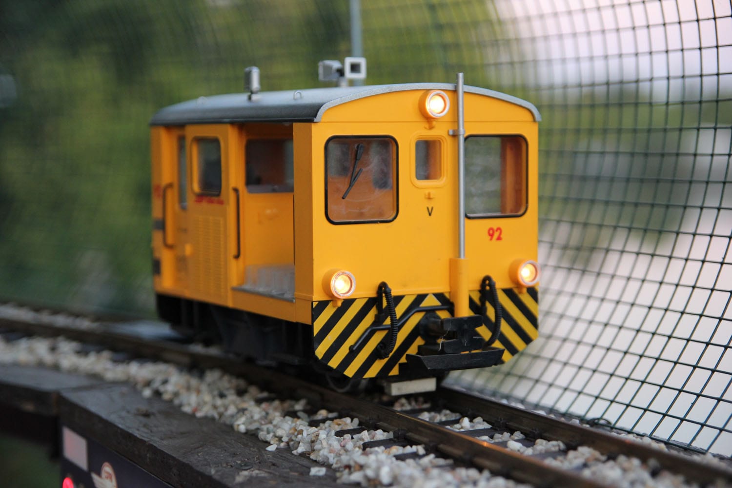 A yellow model train A yellow model train